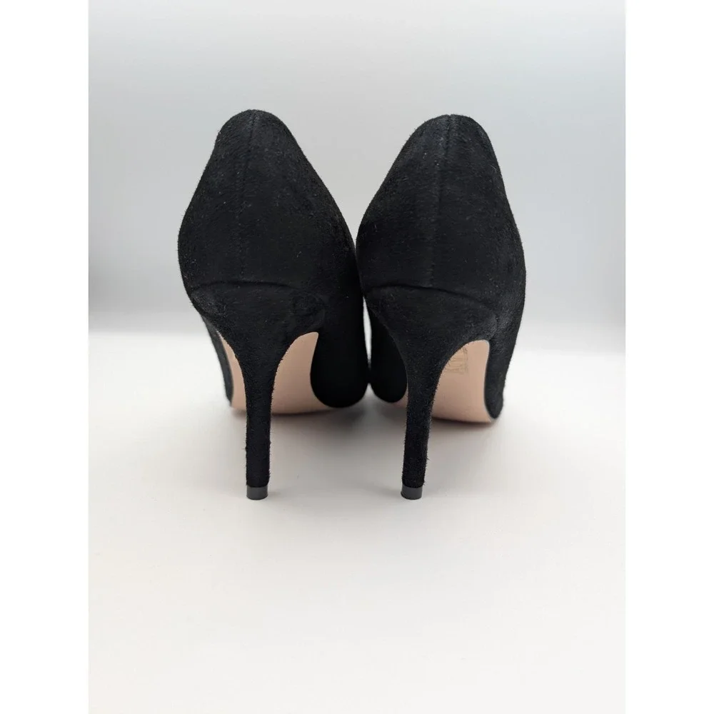 J.Crew A4969 Womens 6 Black Suede Leather Pointed Toe Pumps Heels Italy NEW